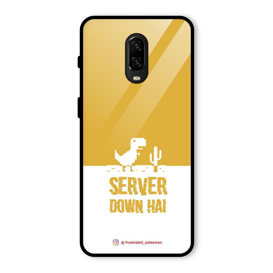 Server Down Hai Mustard Yellow Glass Back Case for OnePlus 6T