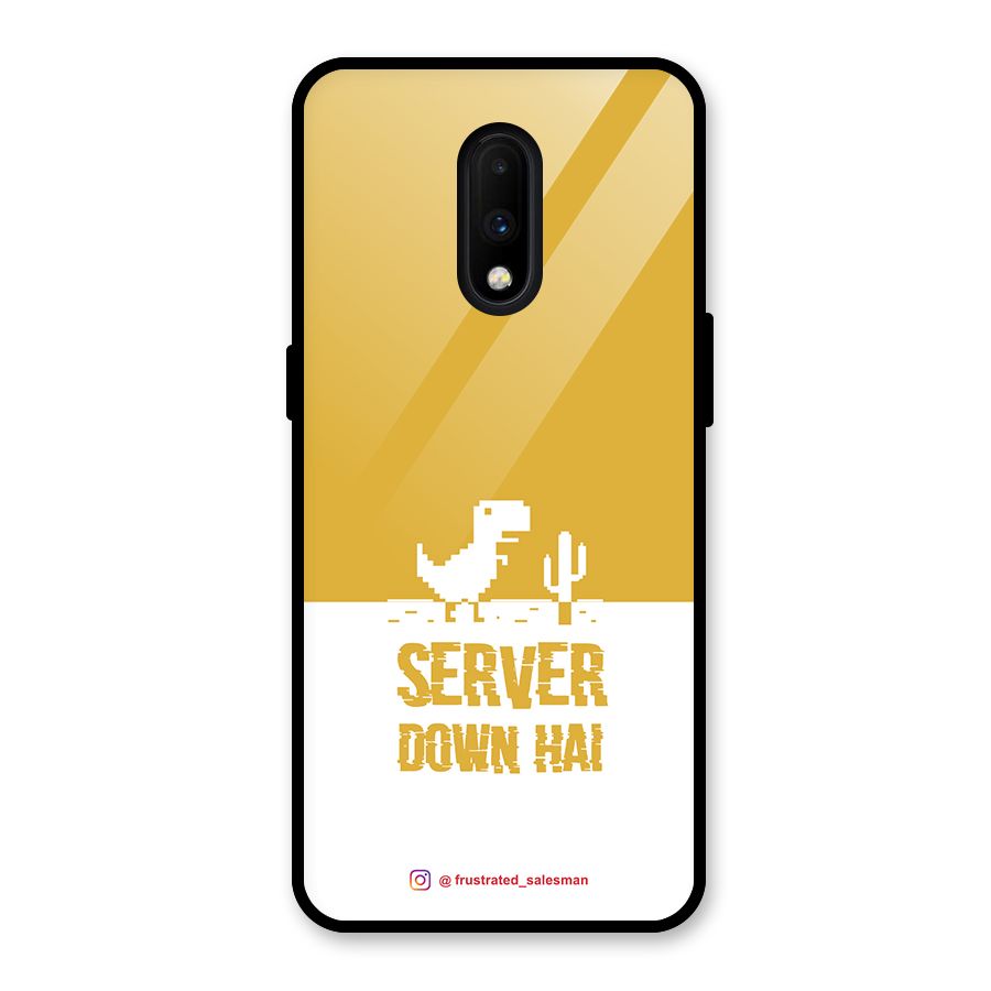 Server Down Hai Mustard Yellow Glass Back Case for OnePlus 7