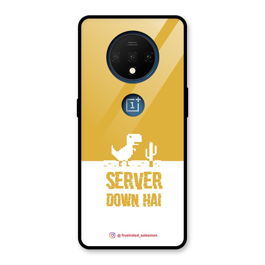 Server Down Hai Mustard Yellow Glass Back Case for OnePlus 7T