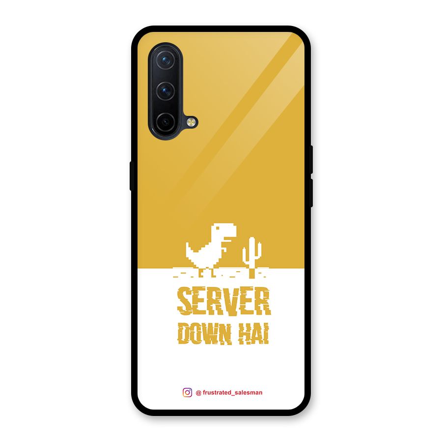 Server Down Hai Mustard Yellow Glass Back Case for OnePlus Nord CE 5G
