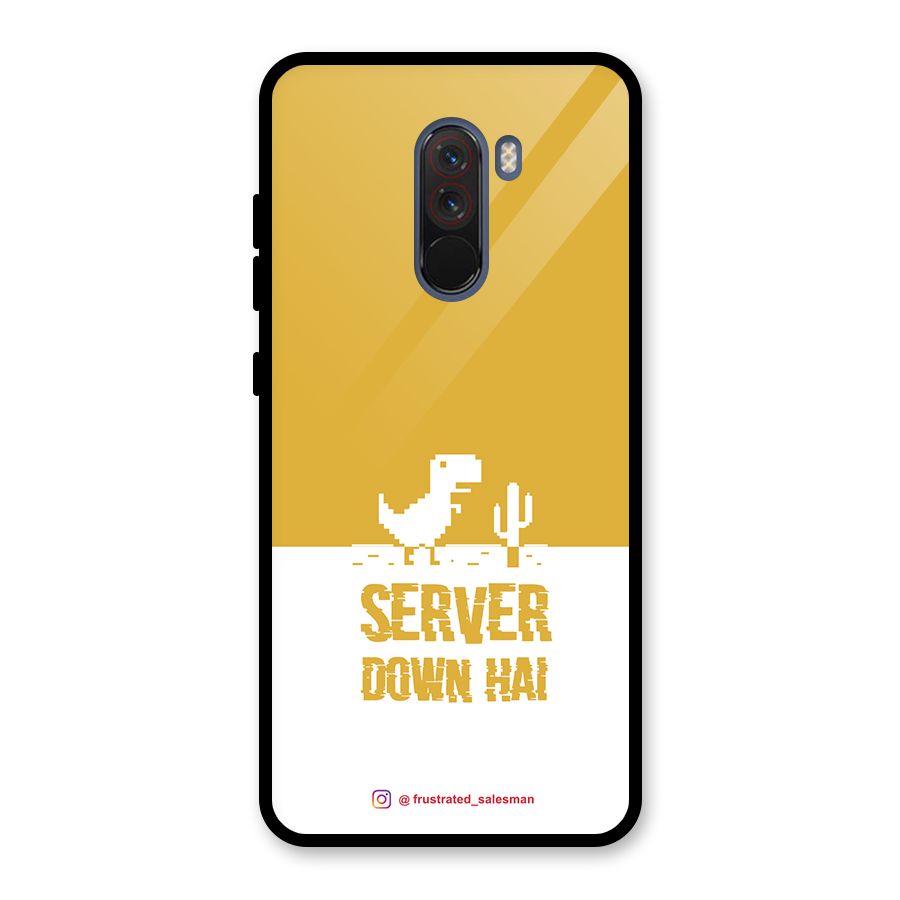 Server Down Hai Mustard Yellow Glass Back Case for Poco F1