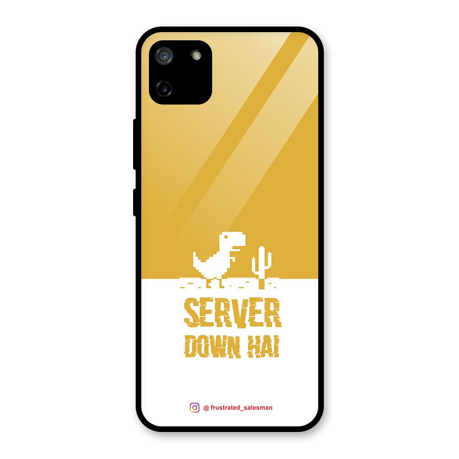 Server Down Hai Mustard Yellow Glass Back Case for Realme C11