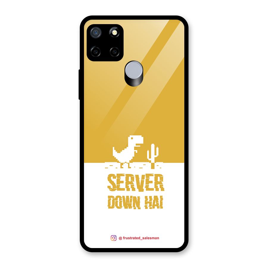 Server Down Hai Mustard Yellow Glass Back Case for Realme C12