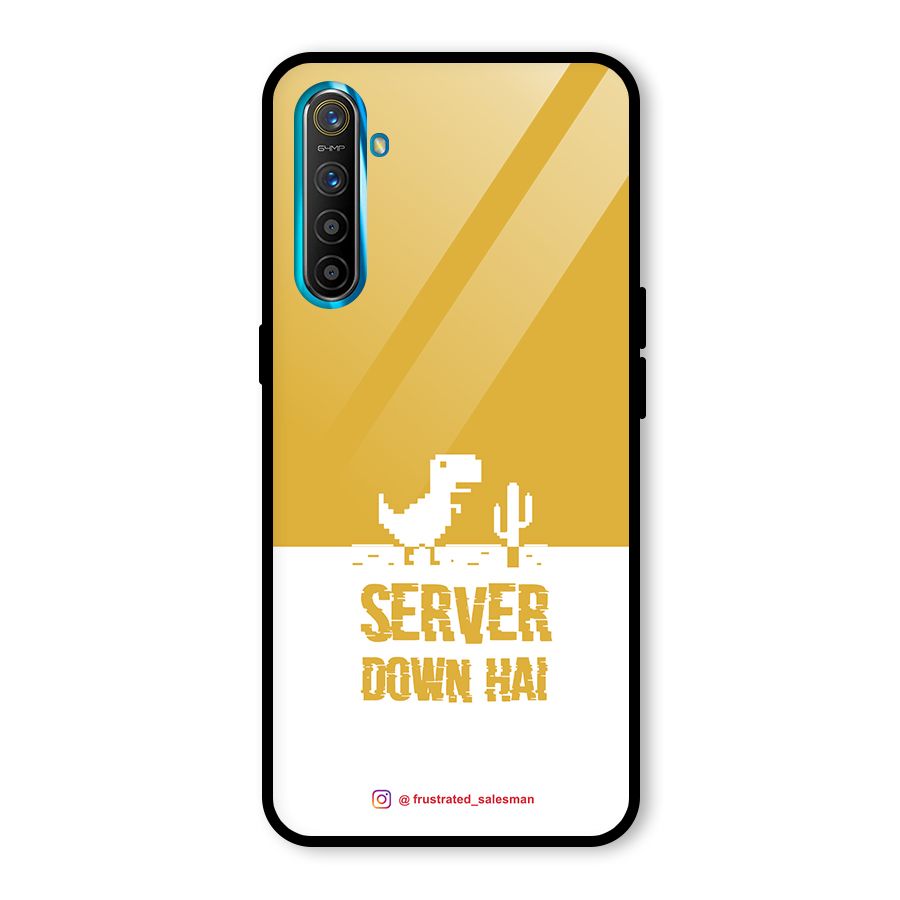 Server Down Hai Mustard Yellow Glass Back Case for Realme XT