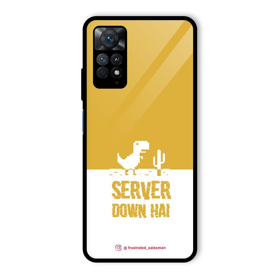 Server Down Hai Mustard Yellow Glass Back Case for Redmi Note 11 Pro