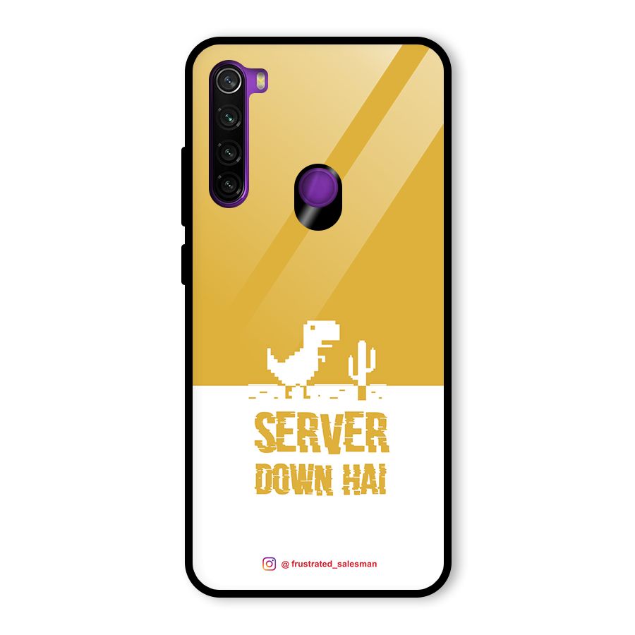 Server Down Hai Mustard Yellow Glass Back Case for Redmi Note 8