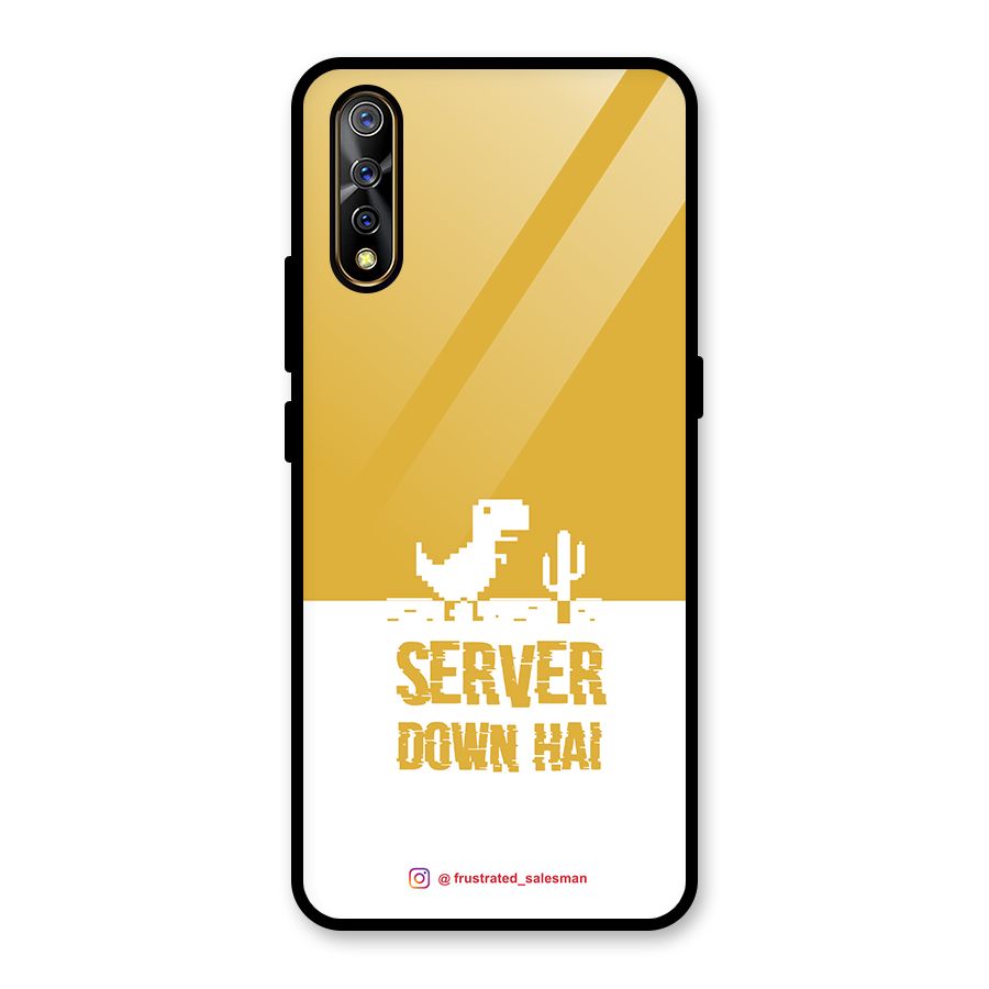 Server Down Hai Mustard Yellow Glass Back Case for Vivo S1