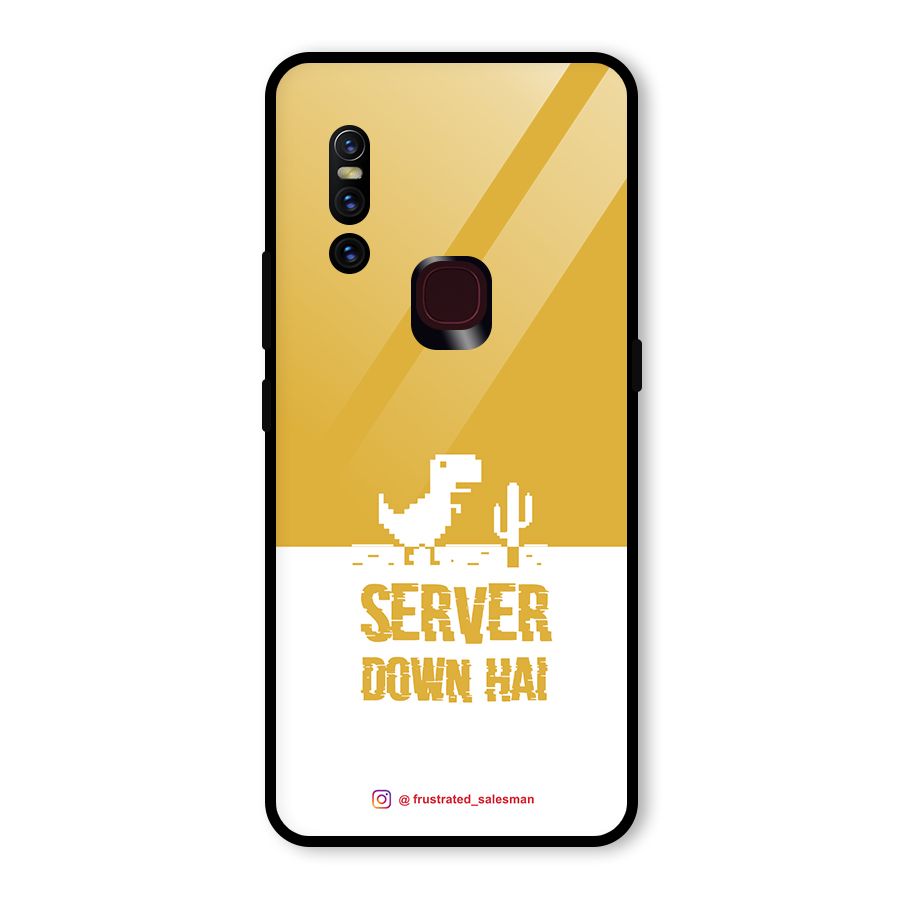 Server Down Hai Mustard Yellow Glass Back Case for Vivo V15