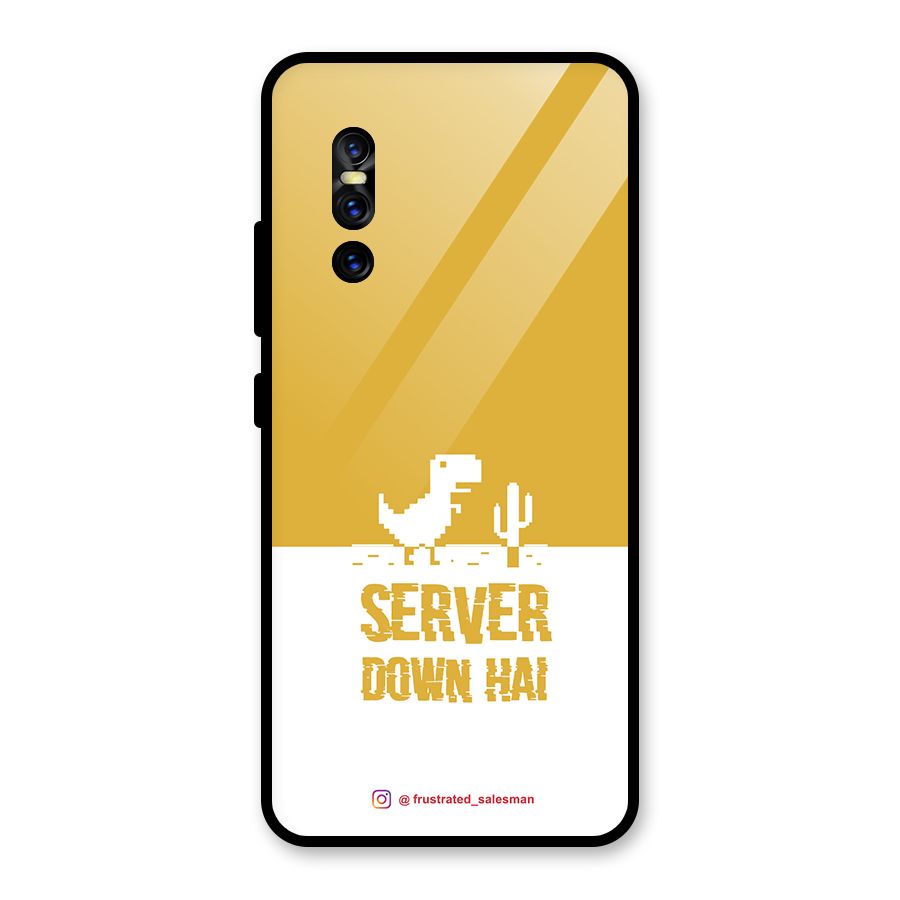 Server Down Hai Mustard Yellow Glass Back Case for Vivo V15 Pro