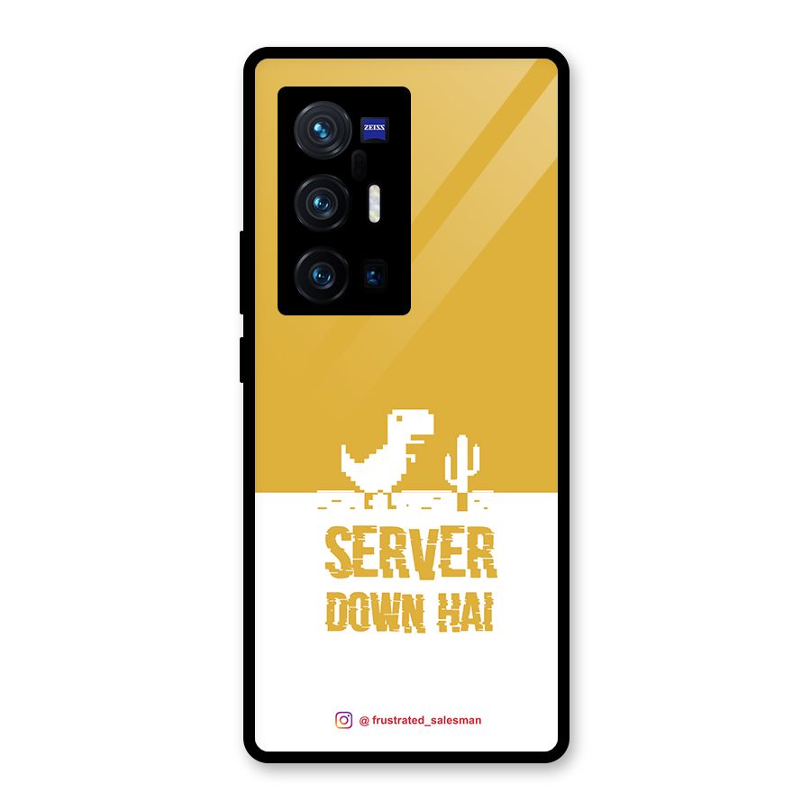 Server Down Hai Mustard Yellow Glass Back Case for Vivo X70 Pro Plus