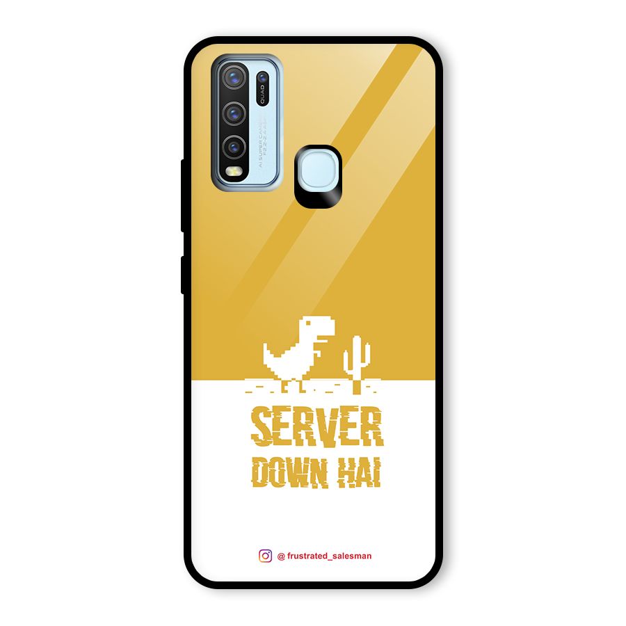 Server Down Hai Mustard Yellow Glass Back Case for Vivo Y30