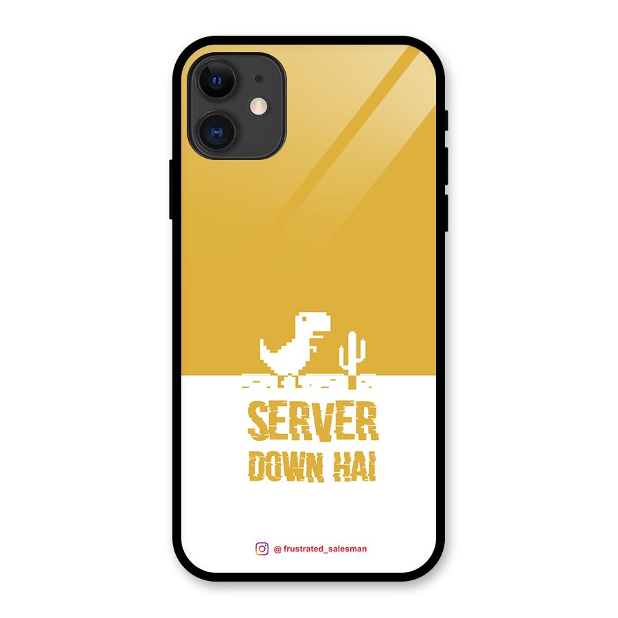 Server Down Hai Mustard Yellow Glass Back Case for iPhone 11