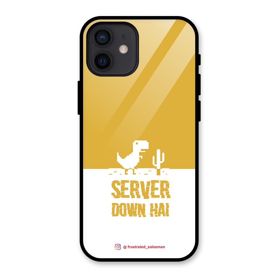 Server Down Hai Mustard Yellow Glass Back Case for iPhone 12