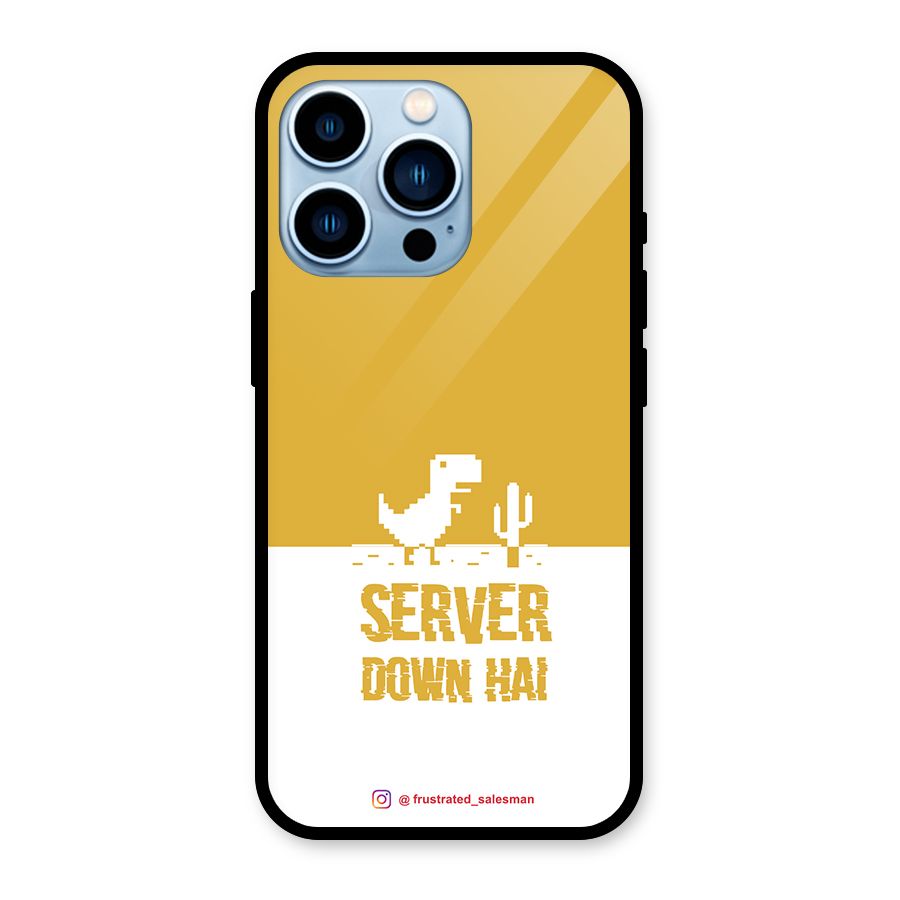 Server Down Hai Mustard Yellow Glass Back Case for iPhone 13 Pro