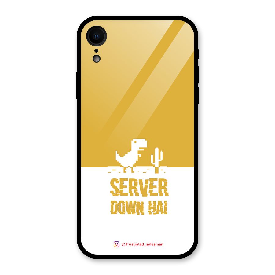 Server Down Hai Mustard Yellow Glass Back Case for iPhone XR
