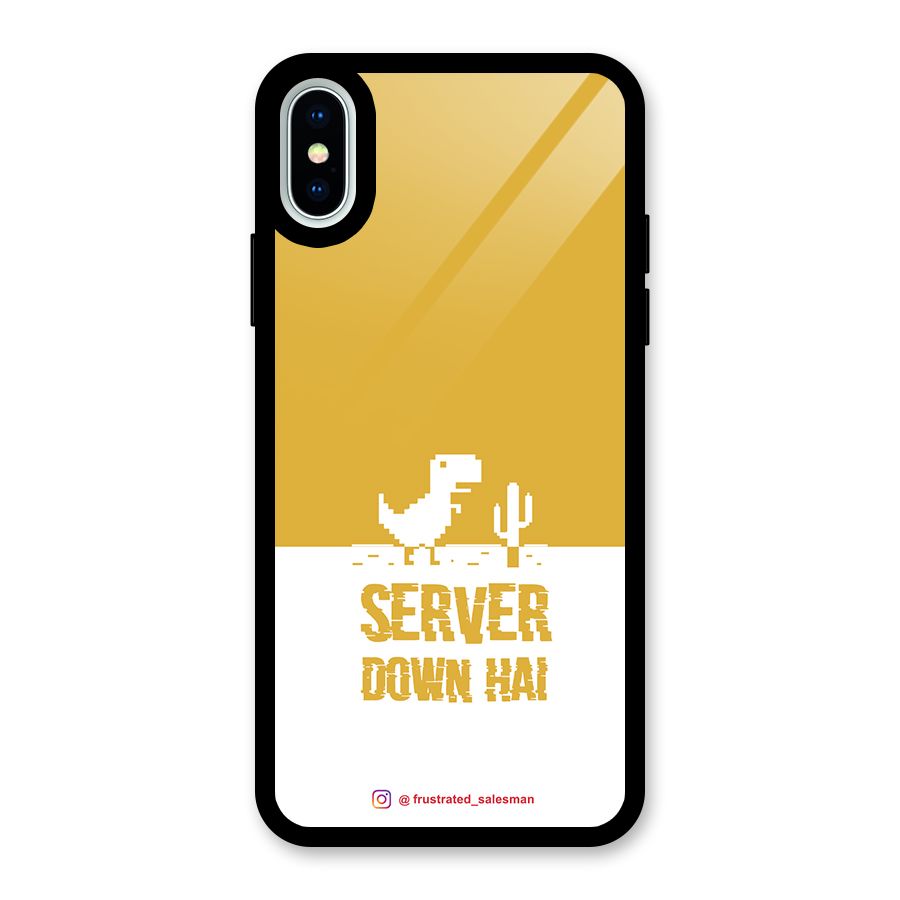 Server Down Hai Mustard Yellow Glass Back Case for iPhone XS
