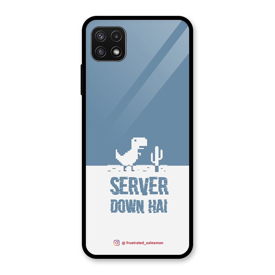 Server Down Hai SteelBlue Glass Back Case for Galaxy A22 5G