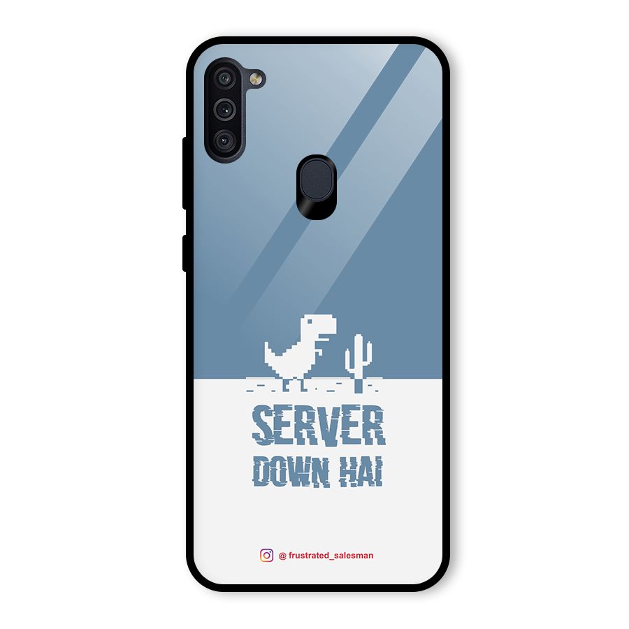 Server Down Hai SteelBlue Glass Back Case for Galaxy M11