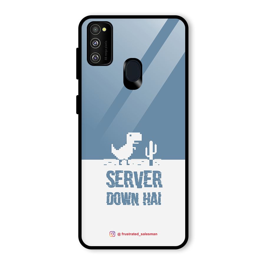 Server Down Hai SteelBlue Glass Back Case for Galaxy M30s