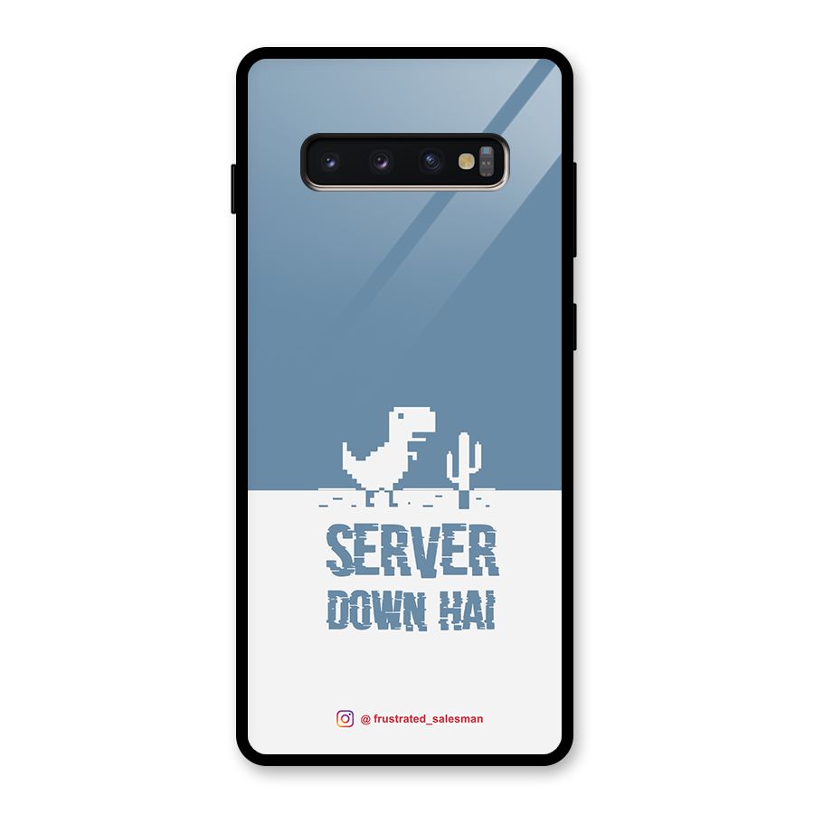 Server Down Hai SteelBlue Glass Back Case for Galaxy S10 Plus