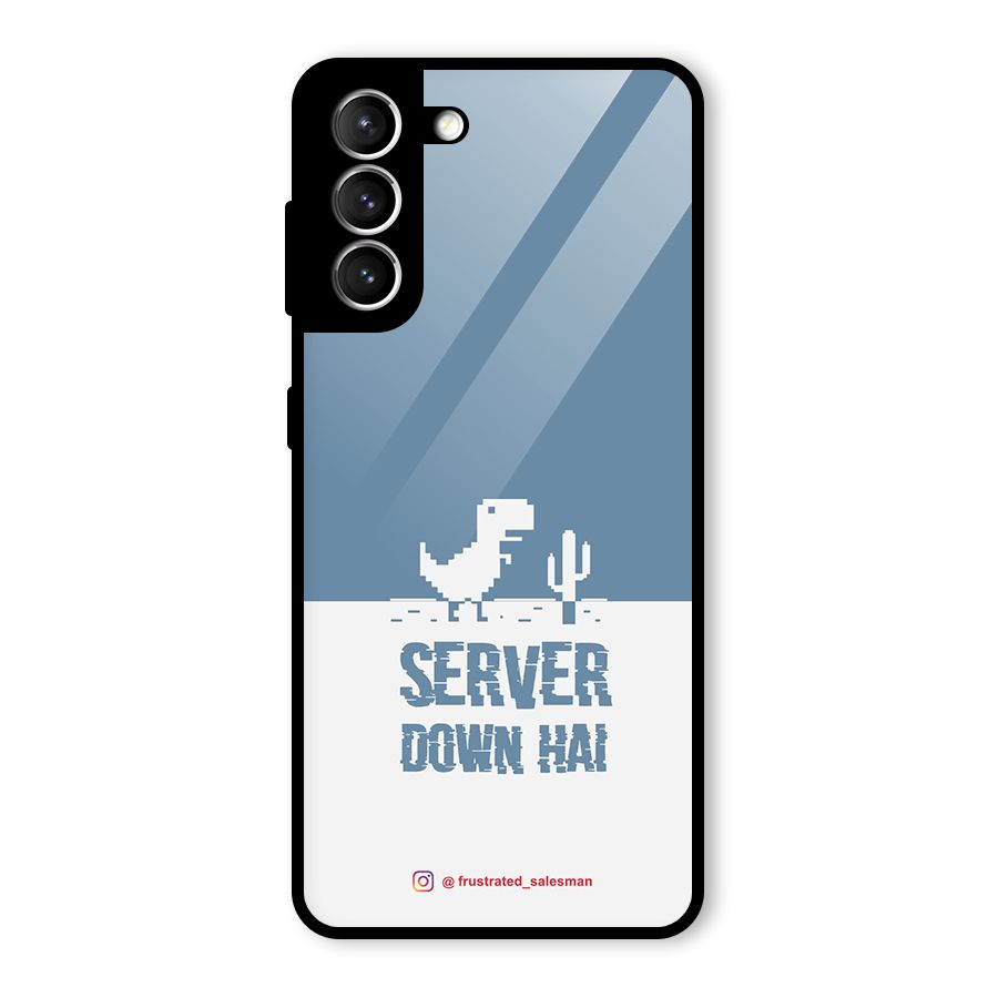 Server Down Hai SteelBlue Glass Back Case for Galaxy S21 5G