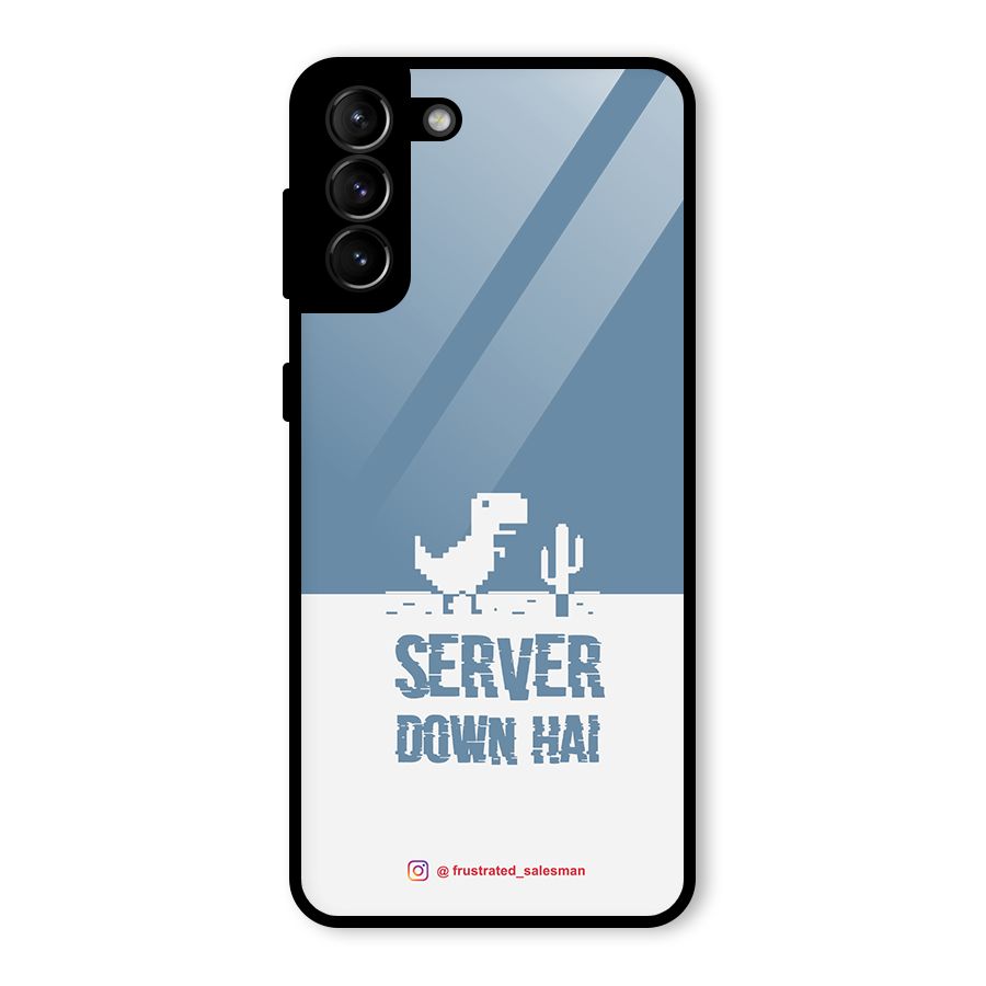Server Down Hai SteelBlue Glass Back Case for Galaxy S21 Plus