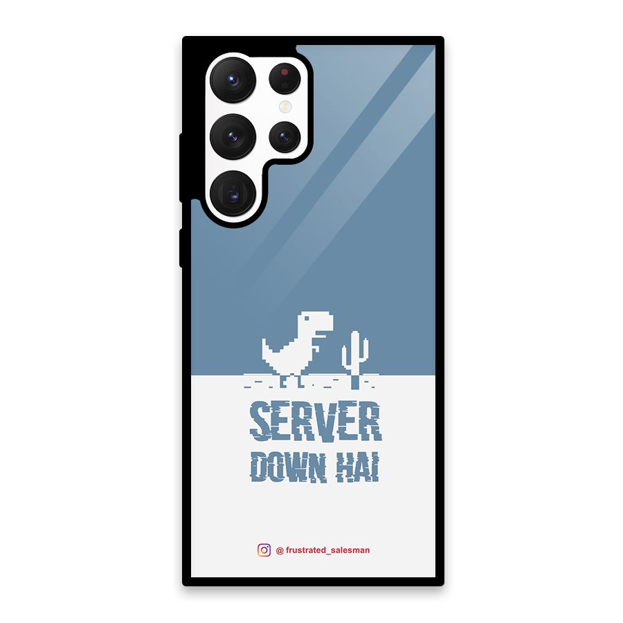 Server Down Hai SteelBlue Glass Back Case for Galaxy S22 Ultra 5G