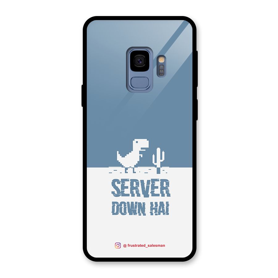 Server Down Hai SteelBlue Glass Back Case for Galaxy S9