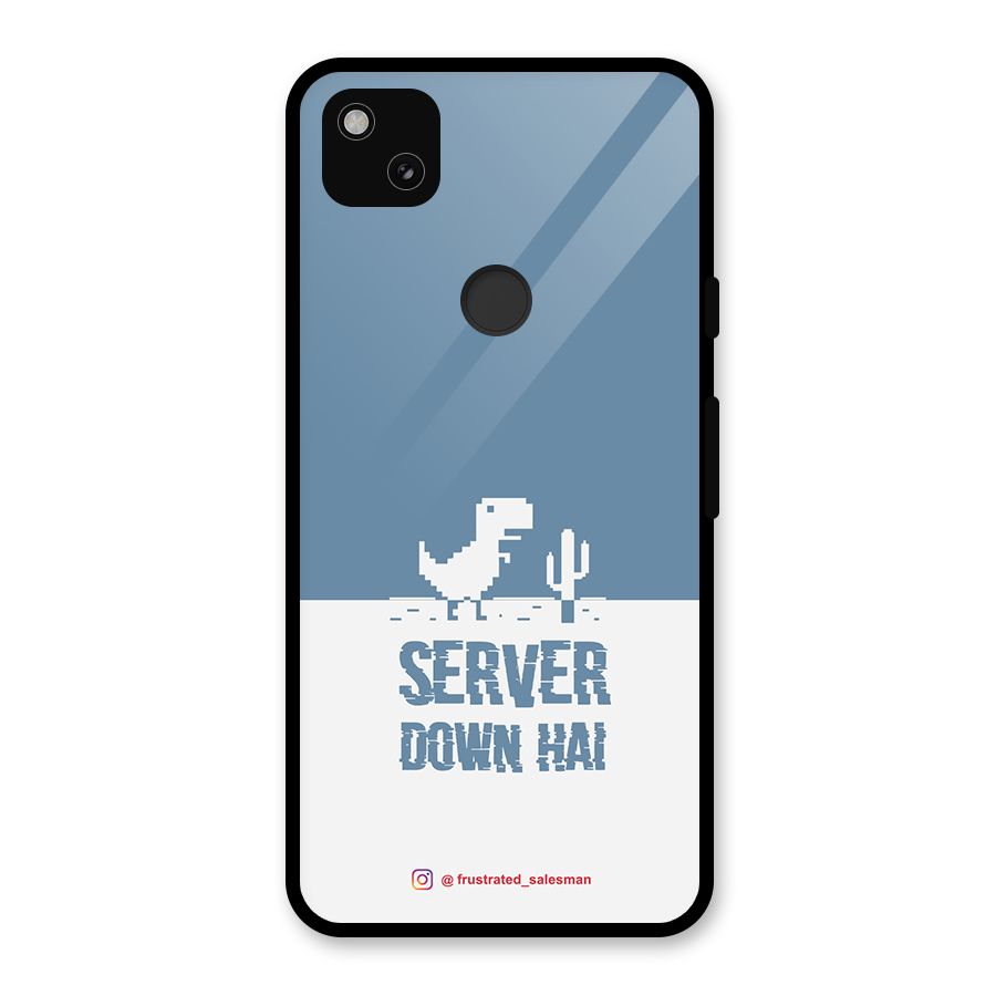 Server Down Hai SteelBlue Glass Back Case for Google Pixel 4a