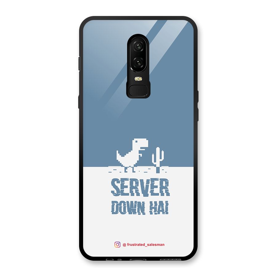 Server Down Hai SteelBlue Glass Back Case for OnePlus 6