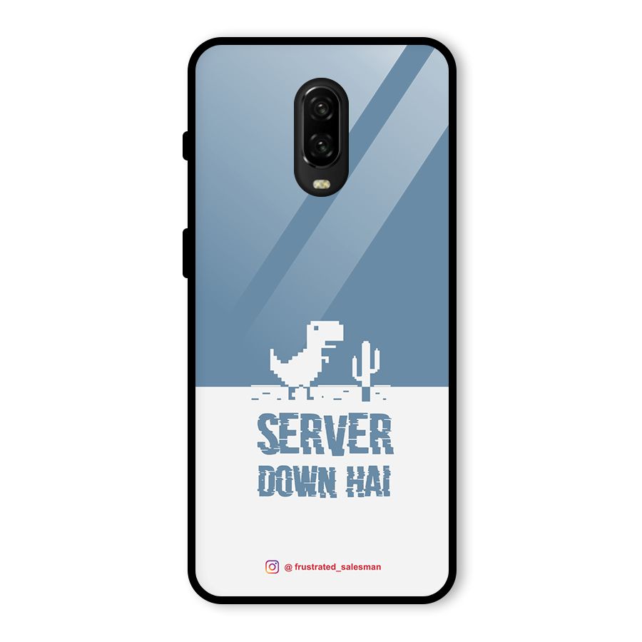 Server Down Hai SteelBlue Glass Back Case for OnePlus 6T