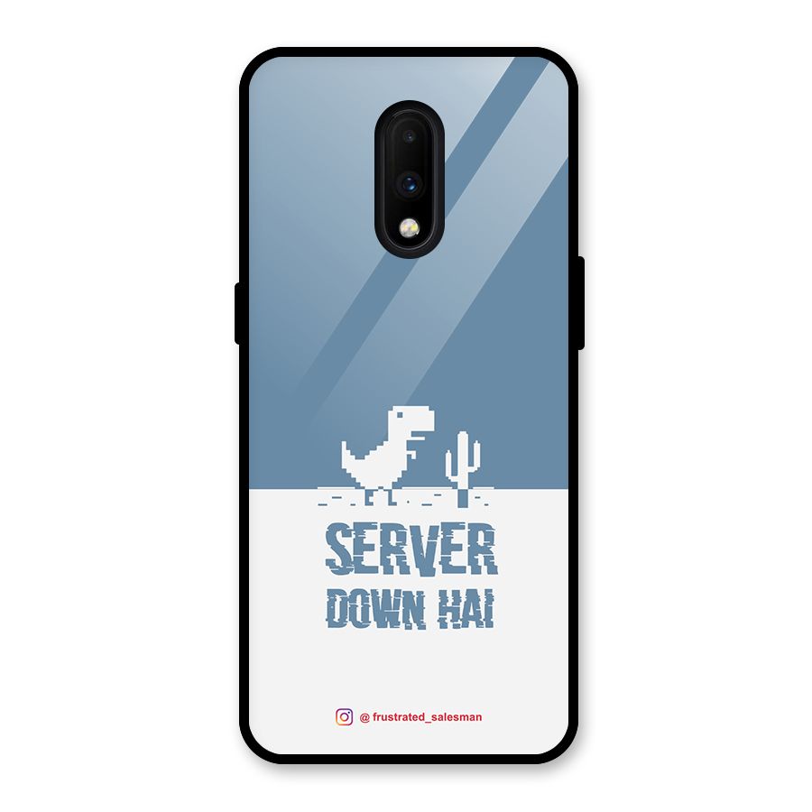 Server Down Hai SteelBlue Glass Back Case for OnePlus 7