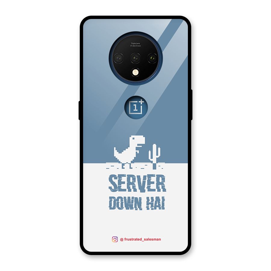 Server Down Hai SteelBlue Glass Back Case for OnePlus 7T