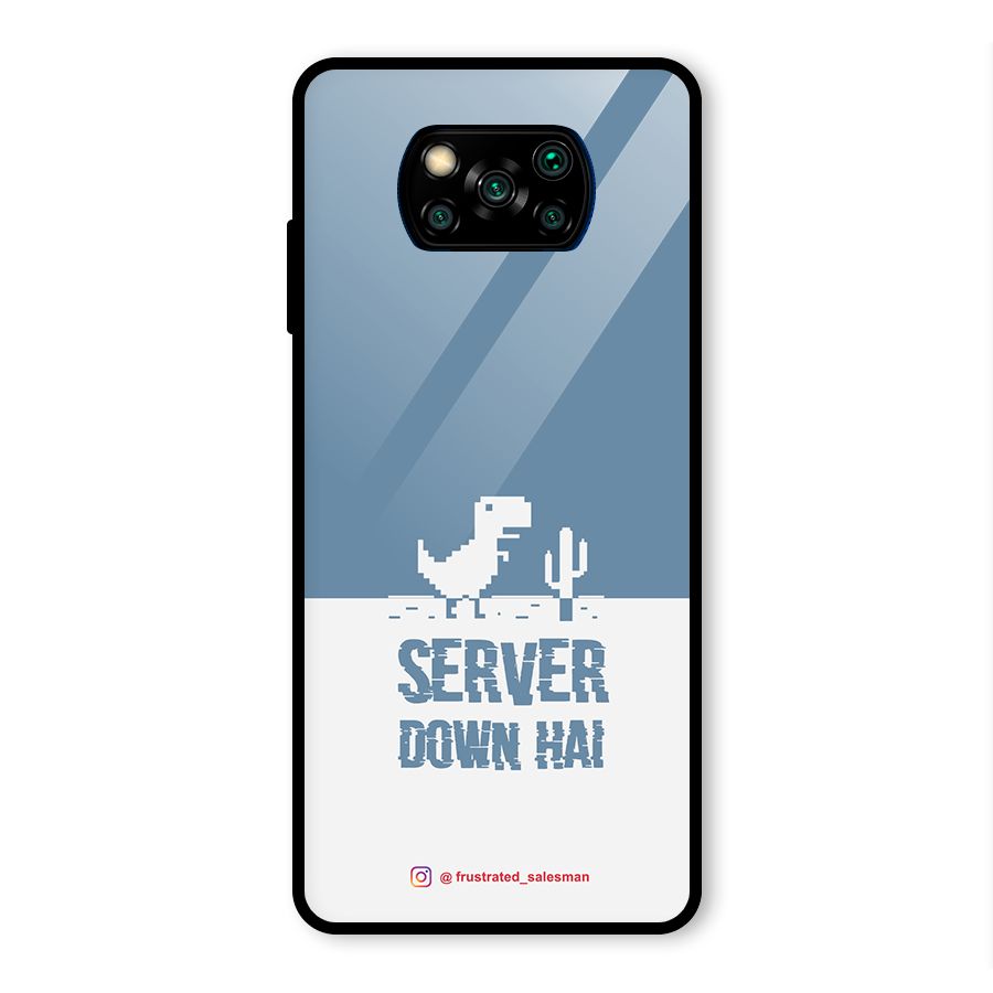 Server Down Hai SteelBlue Glass Back Case for Poco X3 Pro