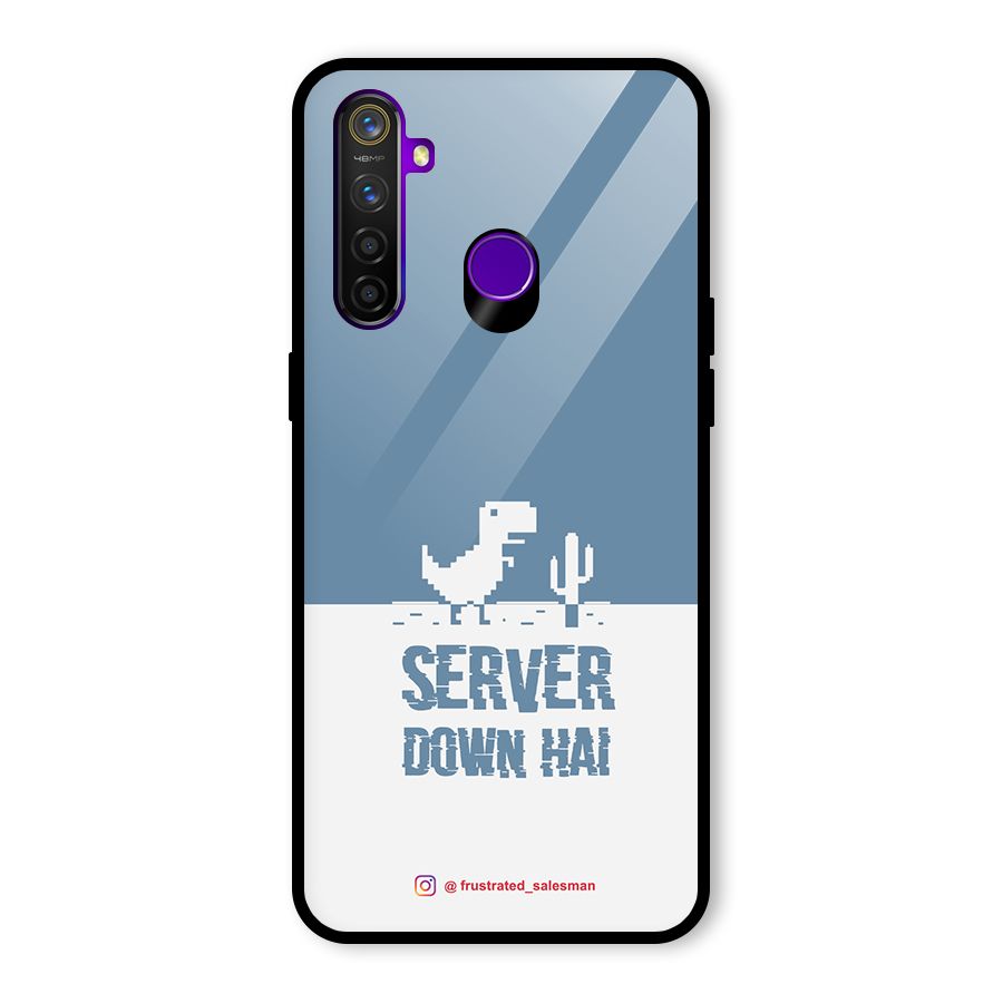 Server Down Hai SteelBlue Glass Back Case for Realme 5 Pro