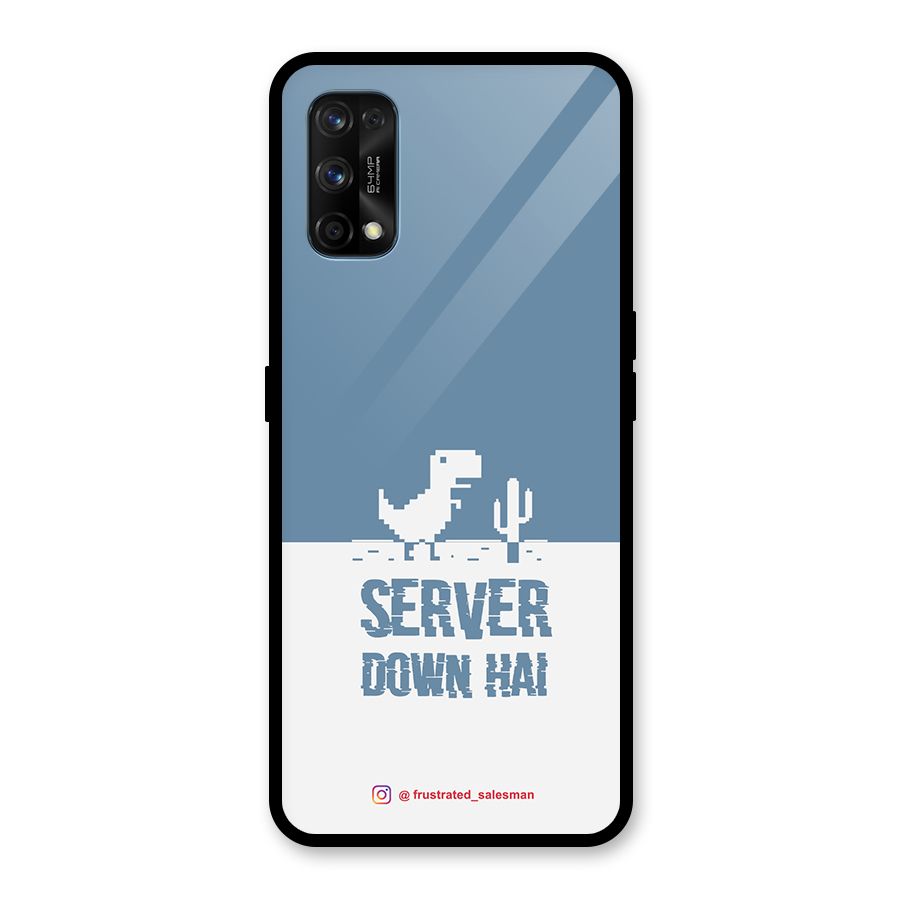Server Down Hai SteelBlue Glass Back Case for Realme 7 Pro