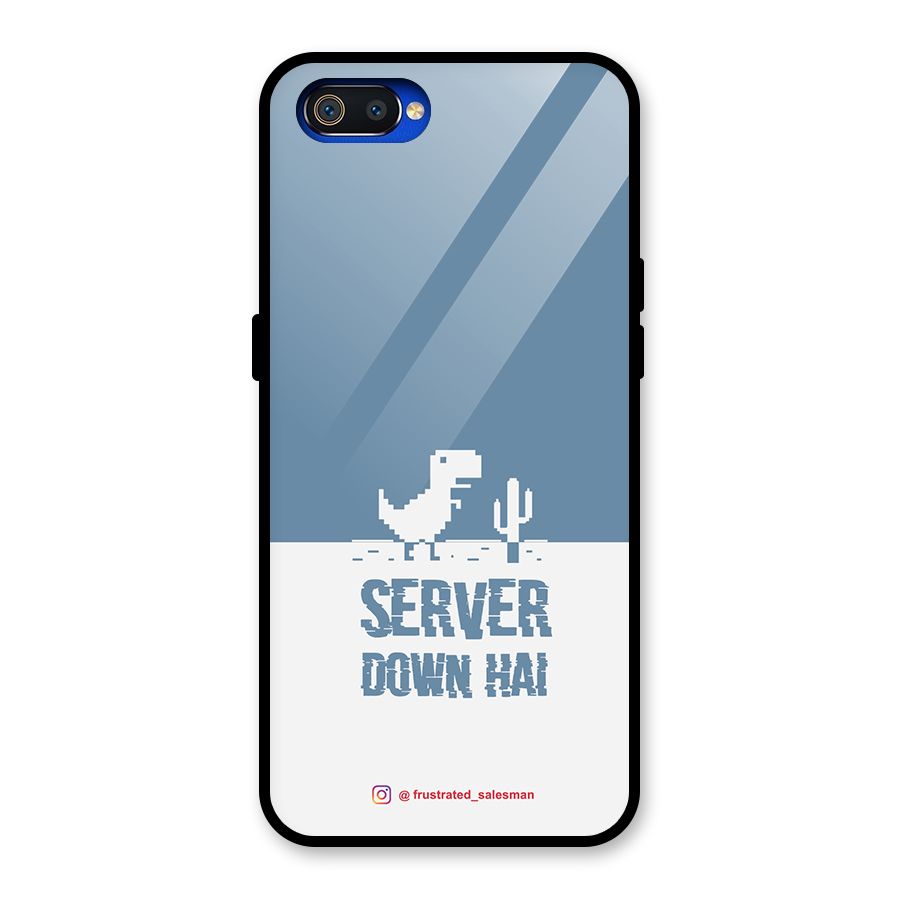 Server Down Hai SteelBlue Glass Back Case for Realme C2