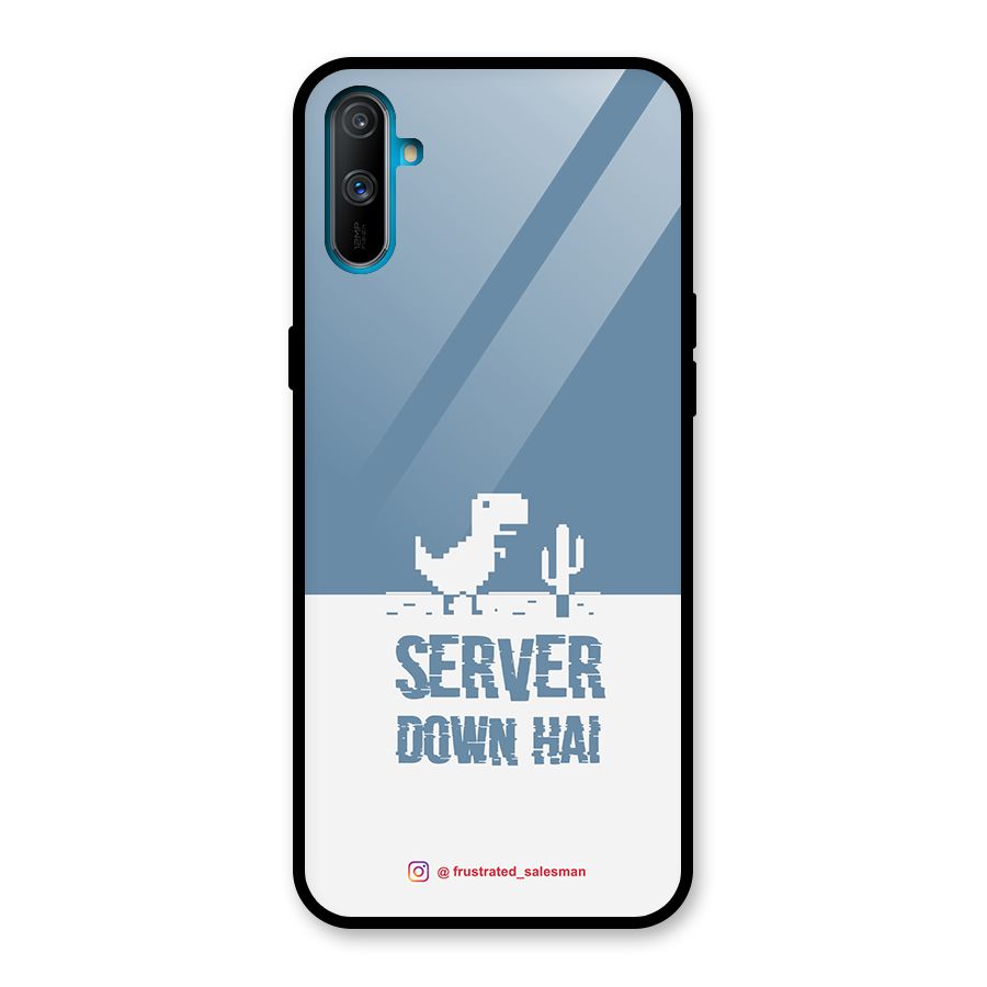 Server Down Hai SteelBlue Glass Back Case for Realme C3