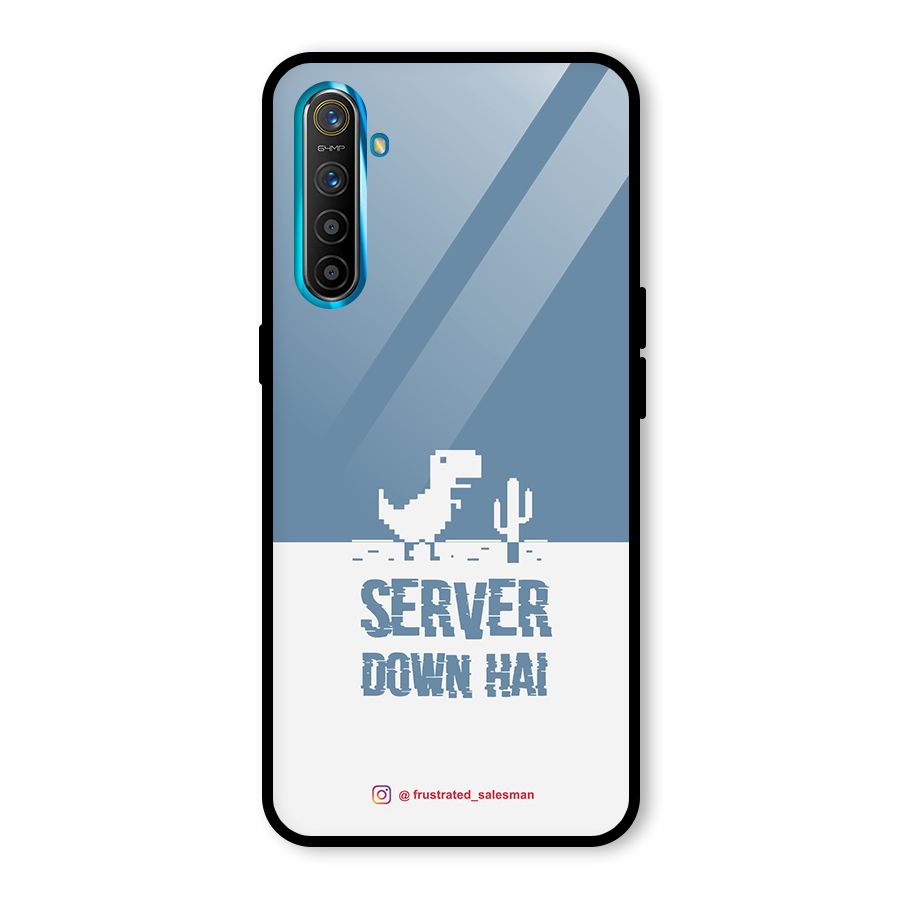 Server Down Hai SteelBlue Glass Back Case for Realme X2