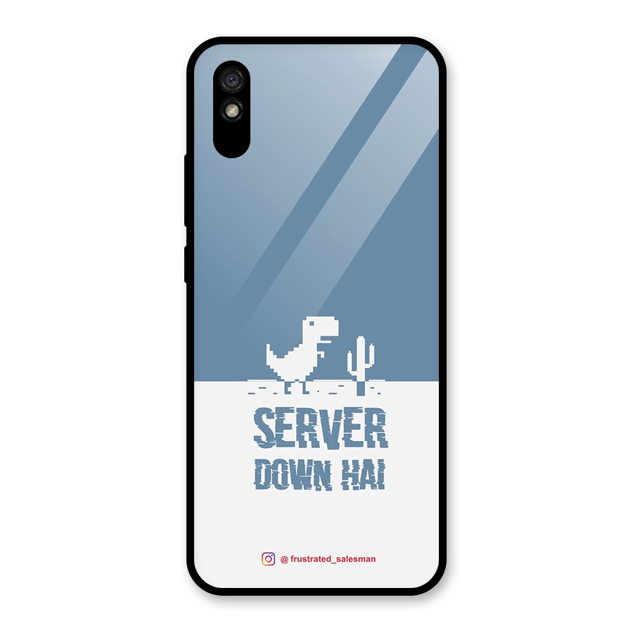 Server Down Hai SteelBlue Glass Back Case for Redmi 9A
