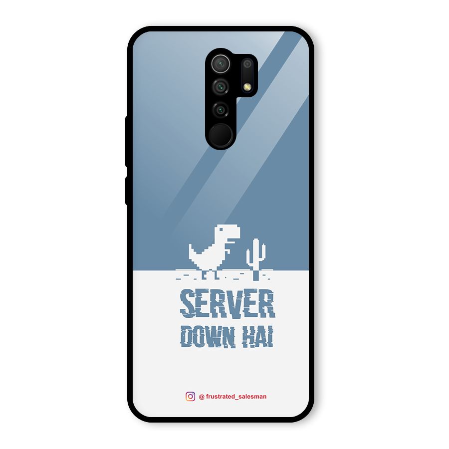Server Down Hai SteelBlue Glass Back Case for Redmi 9 Prime