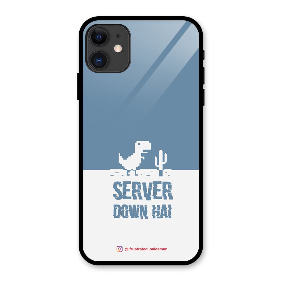 Server Down Hai SteelBlue Glass Back Case for iPhone 11