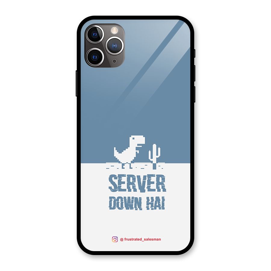 Server Down Hai SteelBlue Glass Back Case for iPhone 11 Pro Max