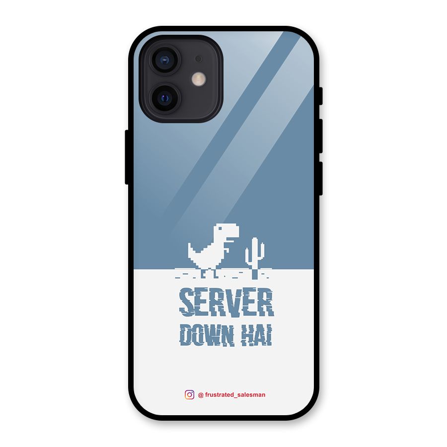 Server Down Hai SteelBlue Glass Back Case for iPhone 12