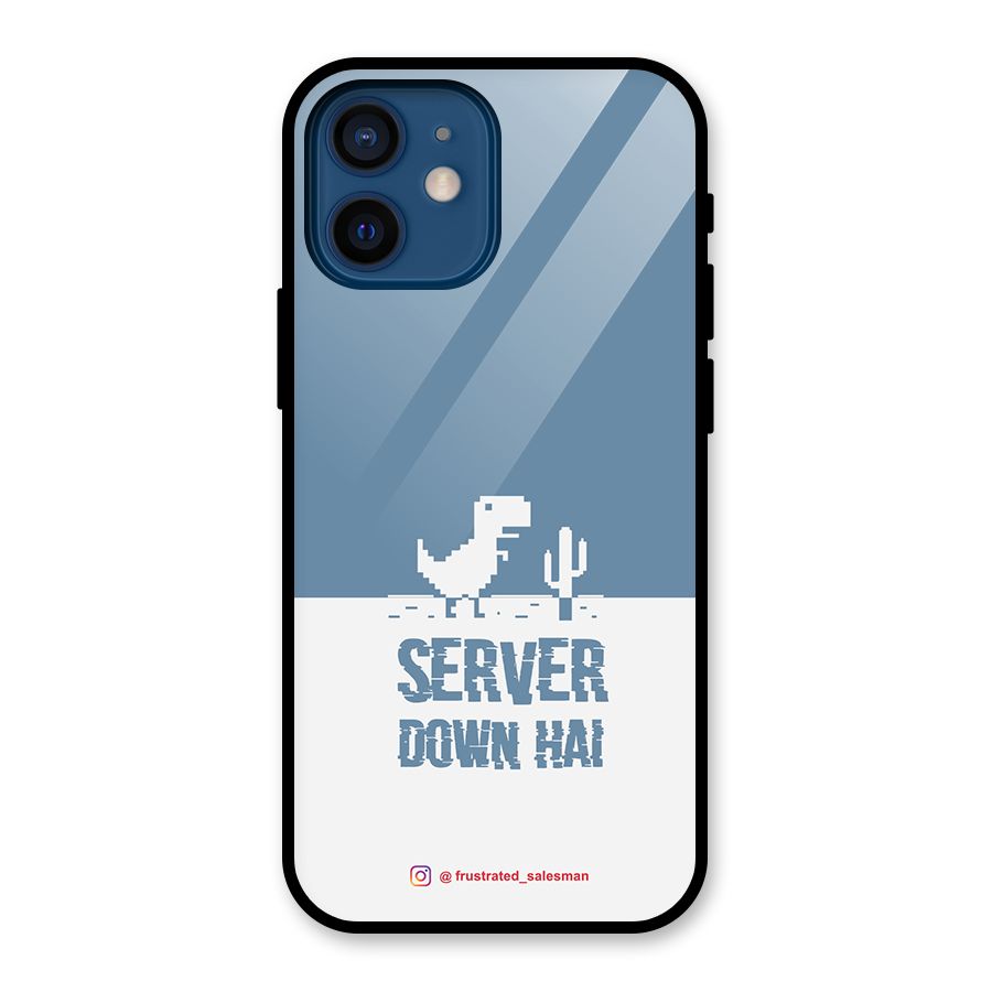 Server Down Hai SteelBlue Glass Back Case for iPhone 12 Mini