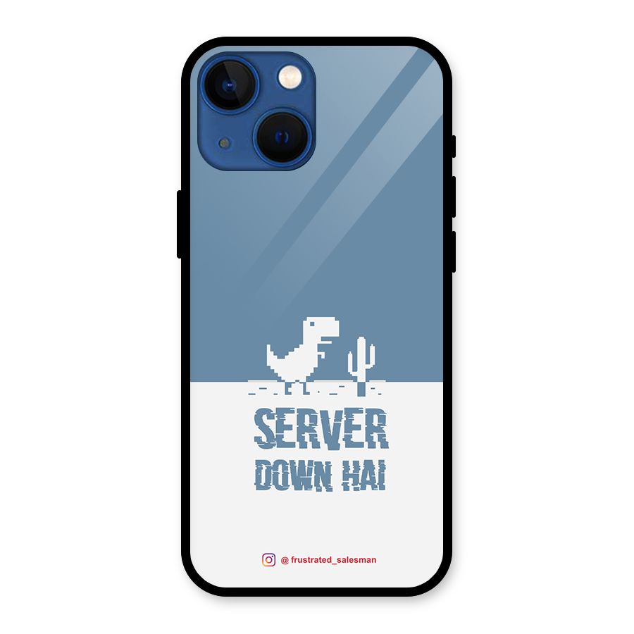 Server Down Hai SteelBlue Glass Back Case for iPhone 13 Mini