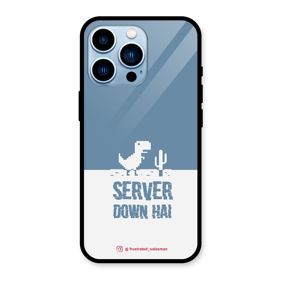 Server Down Hai SteelBlue Glass Back Case for iPhone 13 Pro