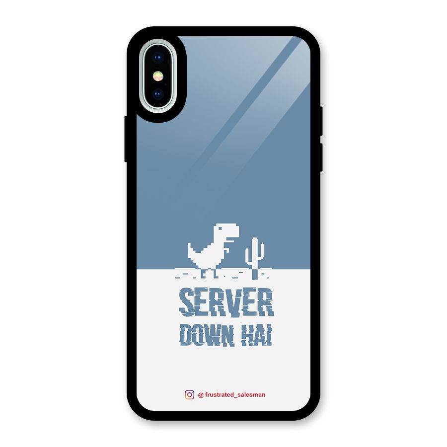 Server Down Hai SteelBlue Glass Back Case for iPhone XS