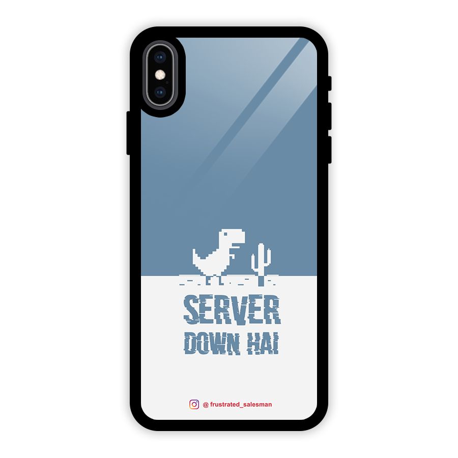 Server Down Hai SteelBlue Glass Back Case for iPhone XS Max