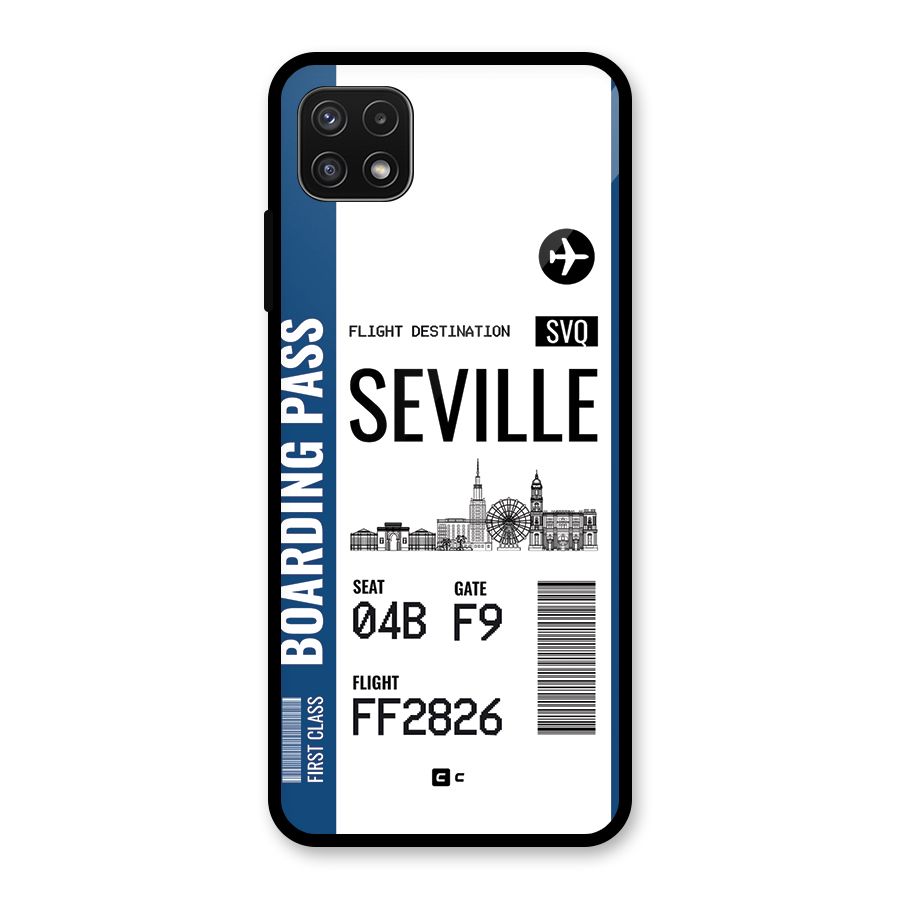 Seville Boarding Pass Glass Back Case for Galaxy A22 5G